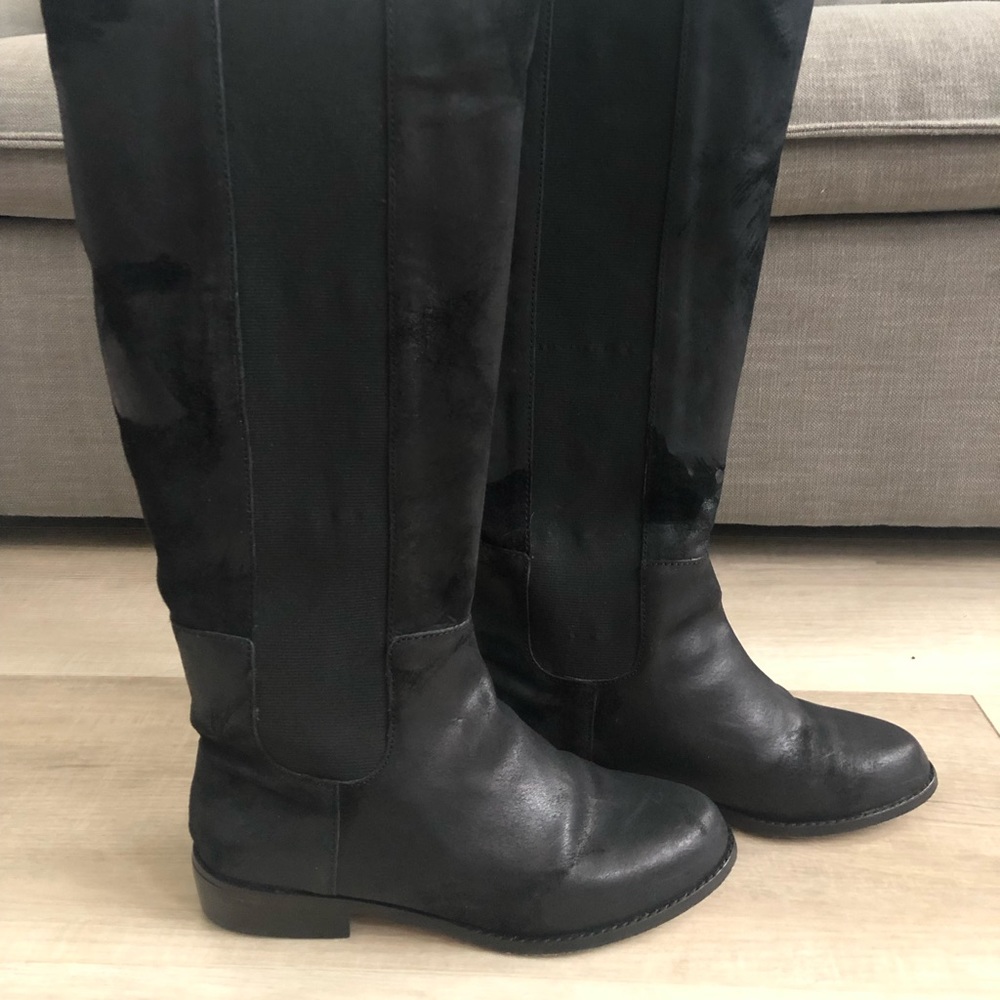 KORS Michael Kors black leather riding boots
